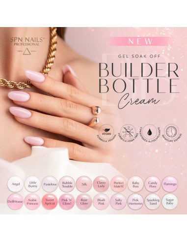 Gel Soak Off Builder Bottle Cream Buuble Trouble 10ml