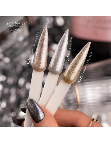 1026 smalto semipermanente Champagne Flash UV LaQ 8ml