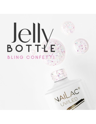 Gel Soak OFF Jelly Bottle Bling Confetti NaiLac 7ml