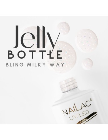 Gel Soak OFF Jelly Bottle Bling Milky Way NaiLac 7ml
