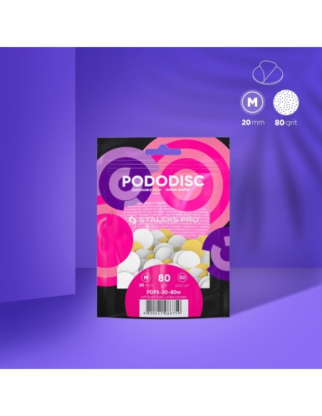 Dischi di ricarica con base morbida per PODODISK misura M - grana 80 Staleks (50pz.)