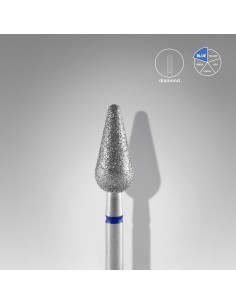 Punta diamantata Pera Arrotondata diametro 5mm, anello blu
