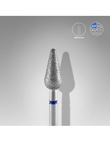 Punta diamantata Pera Arrotondata diametro 5mm, anello blu