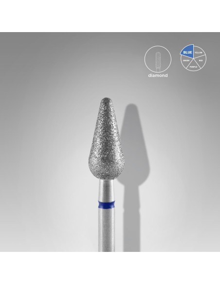 Punta diamantata Pera Arrotondata diametro 5mm, anello blu
