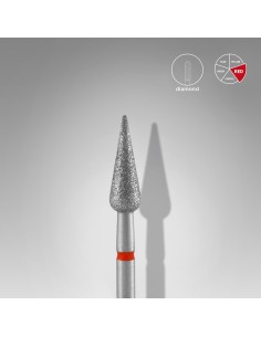 Punta diamantata Pera Appuntita diametro 4mm, anello rosso