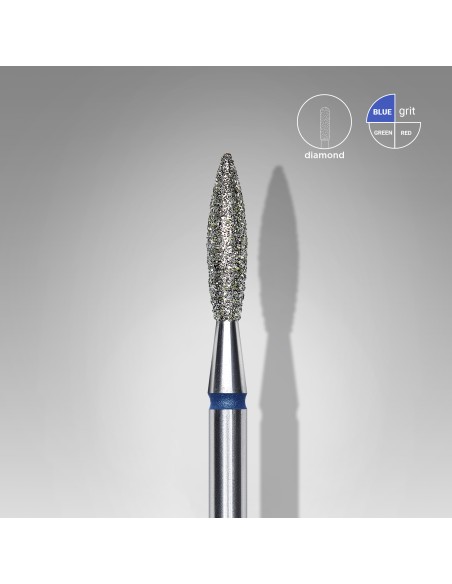 Punta diamantata fiamma annello blu 2,3mm