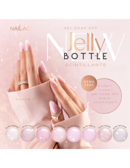 Gel Soak OFF Jelly Bottle Bling Angel Kiss NaiLac 7ml