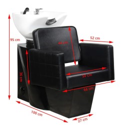 Gabbiano Ankara lavabo per parrucchieri nero 2