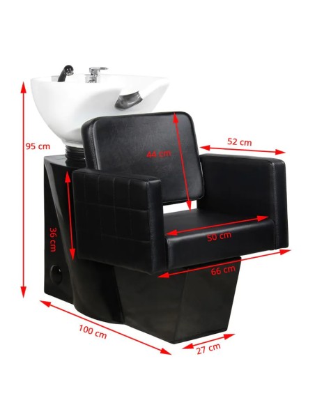 Gabbiano Ankara lavabo per parrucchieri nero