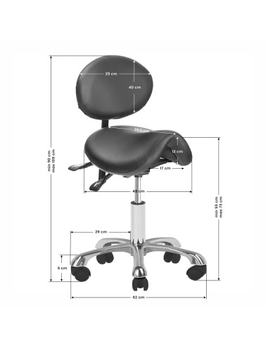 Sgabello cosmetico Giovanni 1025 nero