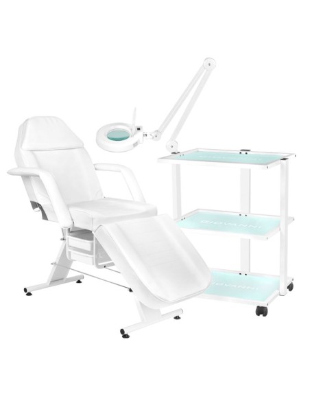Poltrona cosmetica 202 Basic + tavolo cosmetico 1040 + lampada a led S5