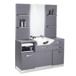 Consolle per parrucchieri Gabbiano con lavabo B085 grigio
