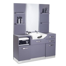 Consolle per parrucchieri Gabbiano con lavabo B085 grigio 2