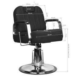Gabbiano barber chair Rufo nero