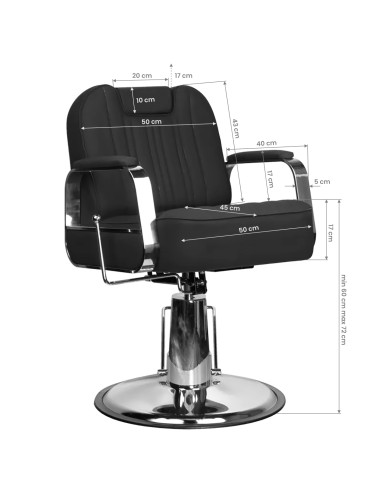 Gabbiano barber chair Rufo nero