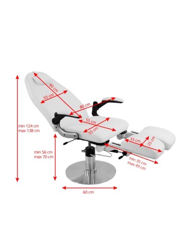 Sedia podologica idraulica Azzurro 713A bianco