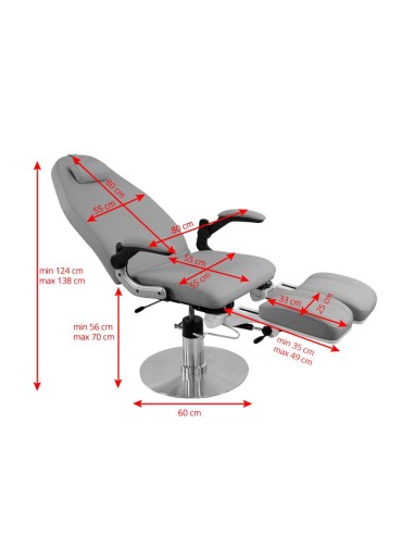 Sedia podologica idraulica Azzurro 713A grigio