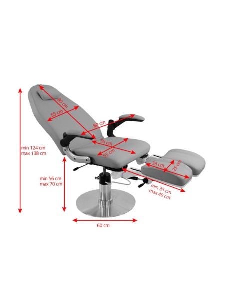 Sedia podologica idraulica Azzurro 713A grigio