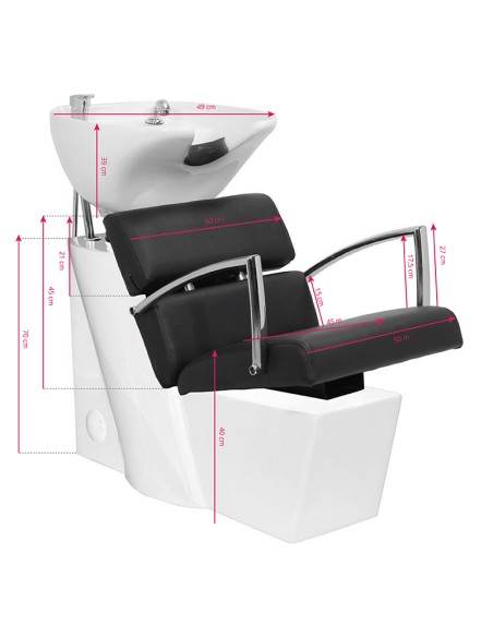 Stazione di lavaggio per parrucchieri Gabbiano Bruxelles nero