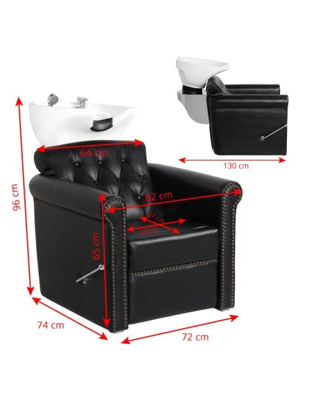 Gabbiano Berlin Lux lavabo da barbiere nero