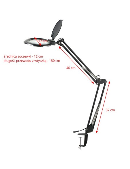 Lampada a led con lente d'ingrandimento Glow Moonlight 8012/5" bianca da tavolo