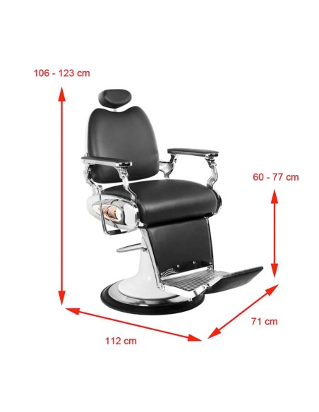Gabbiano barber chair Moto Style nero