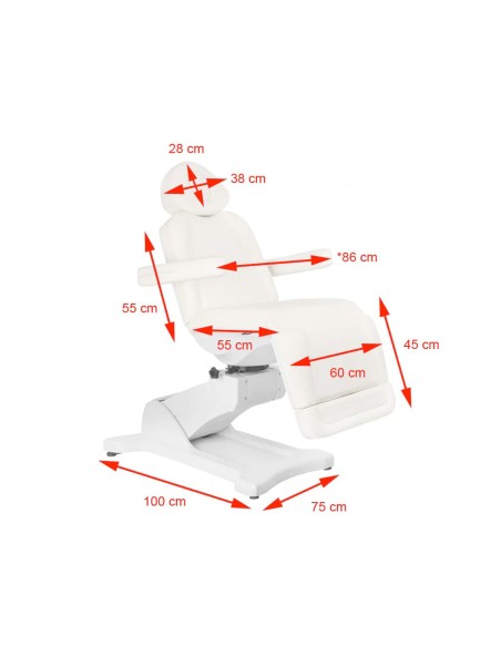 Azzurro 869A poltrona cosmetica elettrica a 4 motori rotanti bianco