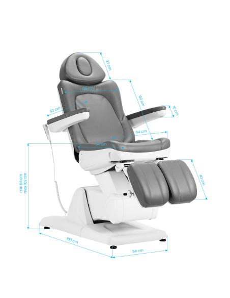 Azzurro 870S pedi 3 motori grigio sedia estetica elettrica