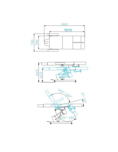 Azzurro 706 pedi 1 motore poltrona cosmetica elettrica bianca