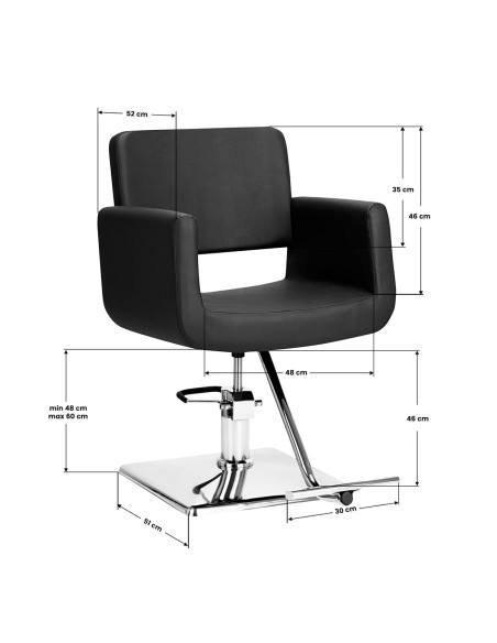 Sedia da parrucchiere Gabbiano Helsinki nero
