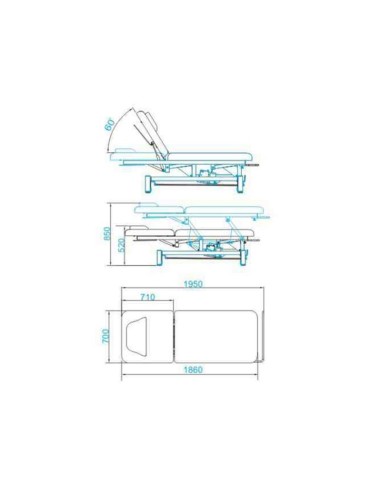 Lettino da massaggio elettrico Azzurro 684 1...