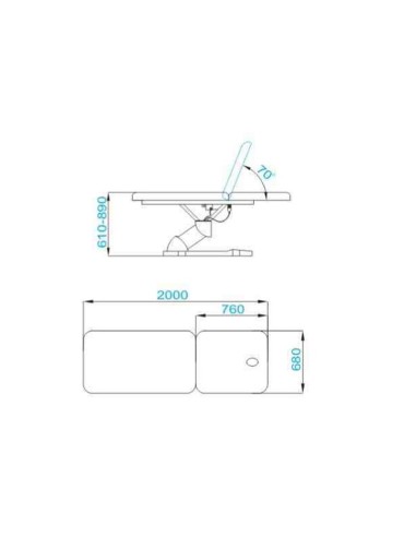 Lettino elettrico massaggiante Azzurro 808 2...