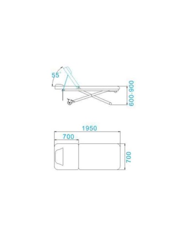 Lettino da massaggio elettrico Azzurro 329E 1...