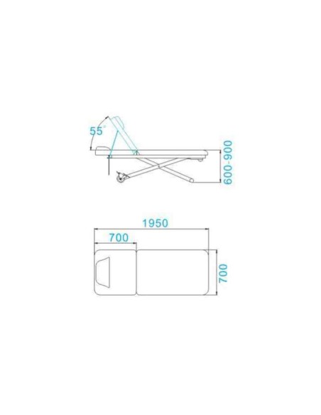 Lettino da massaggio elettrico Azzurro 329E 1 motore bianco