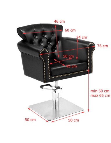 Poltrona da parrucchiere Gabbiano Berlin nera