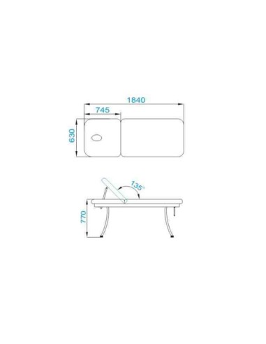Lettino da massaggio Azzurro 328 bianco