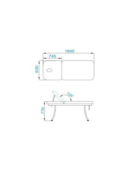 Lettino da massaggio Azzurro 328 bianco