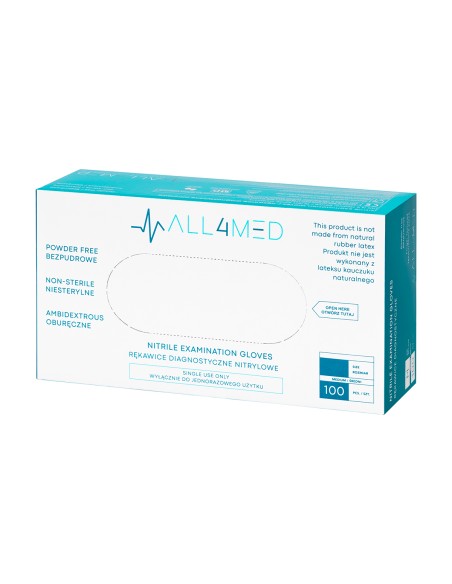 All4med guanti diagnostici monouso in nitrile nero S 