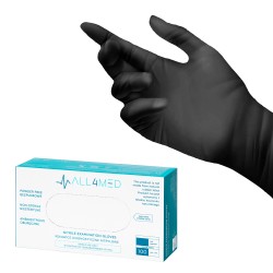 All4med guanti diagnostici monouso in nitrile nero L 