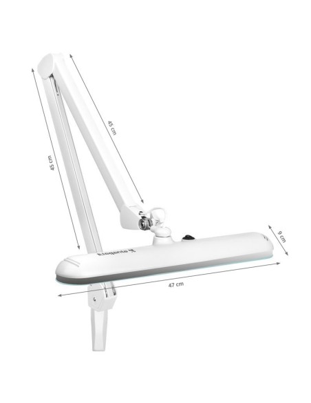 Elegante 801-s lampada da officina a led con impugnatura a morsa standard bianco 