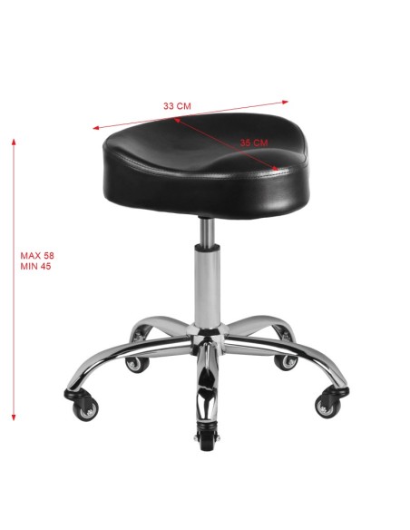 Sgabello per parrucchieri Gabbiano A450 nero 