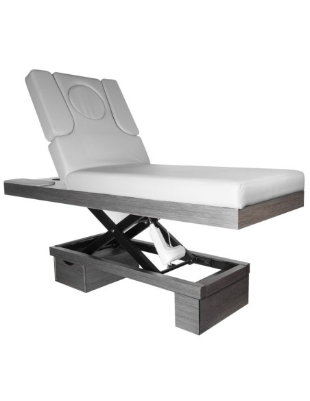 Azzurro 815B lettino cosmetico spa legno grigio luminoso riscaldato