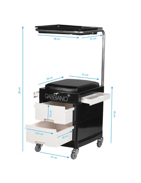 Pedicure helper - sgabello per pedicure 16 plus bianco/nero 