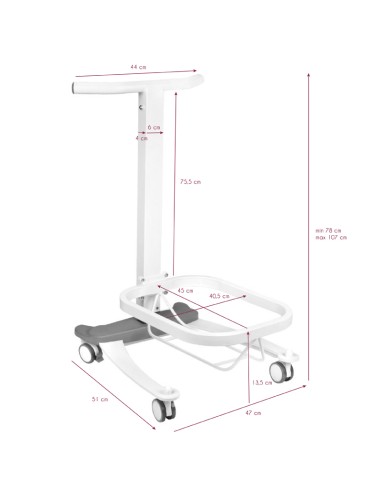 Vassoio per pedicure comfort su ruote con...