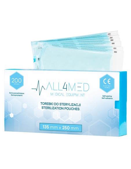 All4med sacchetti per sterilizzazione in autoclave 135 mm x 250 mm 200 pz.