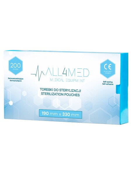 All4med sacchetti per sterilizzazione in autoclave 190 mm x 330 mm 200 pz.