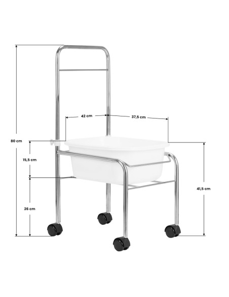 Piscina per pedicure su ruote cromo