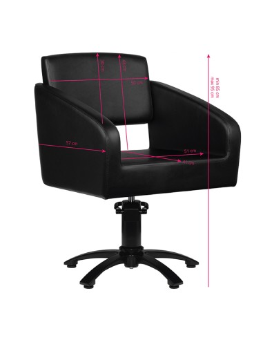 Gabbiano poltrona per parrucchieri Bergen nero