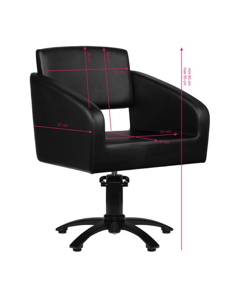 Gabbiano poltrona per parrucchieri Bergen nero