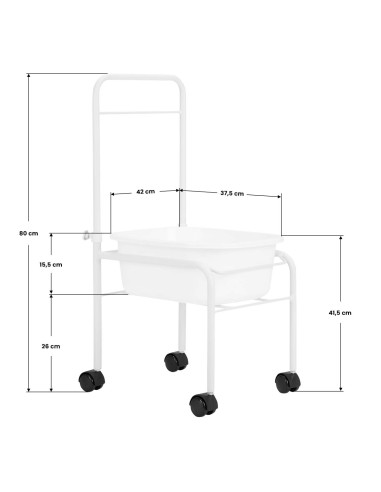 Piscina per pedicure su ruote bianco